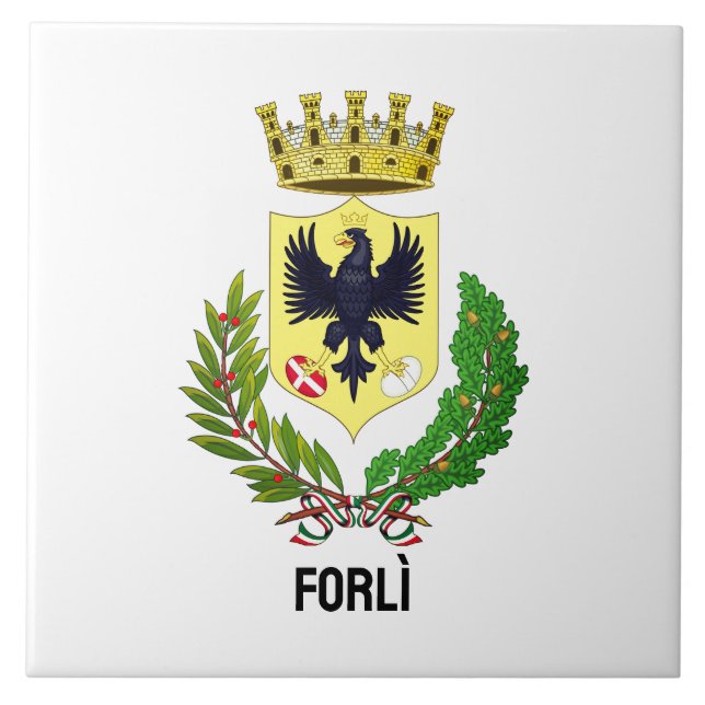 Coat of arms of Forlì, ITALY Ceramic Tile (Front)