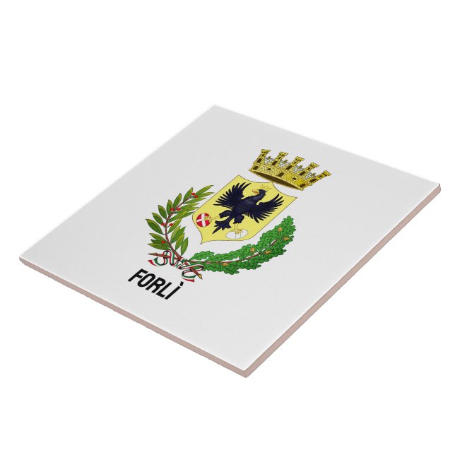 Coat of arms of Forlì, ITALY Ceramic Tile (Side)
