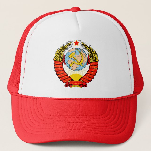 Coat of Arms of former Soviet Union Trucker Hat (Front)