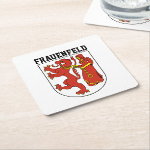 Coat of Arms of Frauenfeld, Switzerland Square Paper Coaster