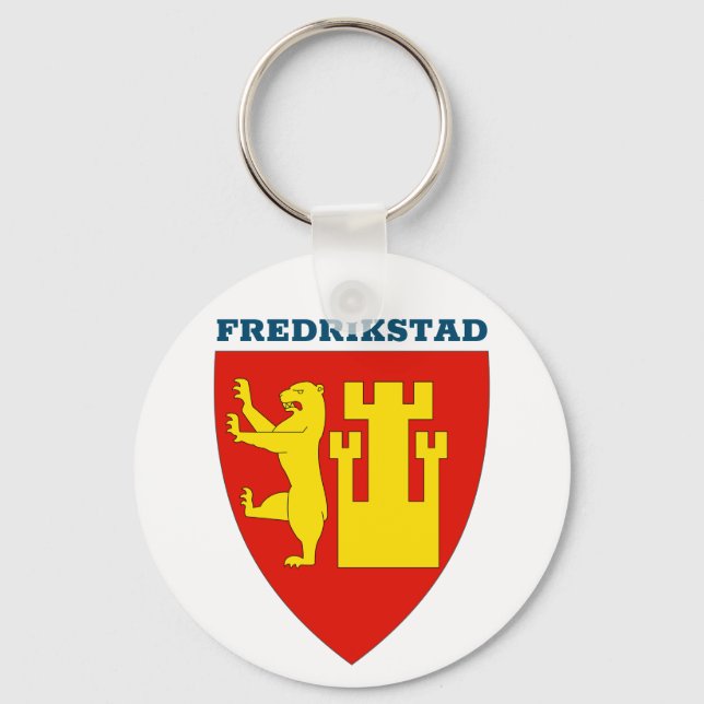 Coat of Arms of Fredrikstad, Norway Keychain (Front)
