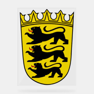 Coat of arms of Germany state Baden-Wurttemberg Acrylic Sign
