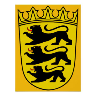Coat of arms of Germany state Baden-Wurttemberg Poster