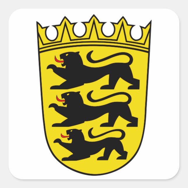 Coat of arms of Germany state Baden-Wurttemberg Square Sticker (Front)