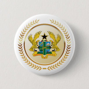 Coat of Arms of Ghana 6 Cm Round Badge
