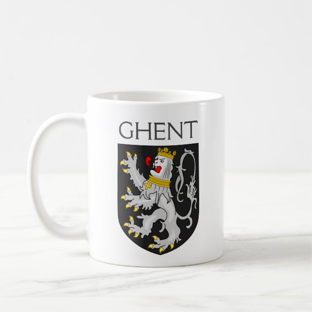 Coat of Arms of Ghent, Belgium Coffee Mug (Left)