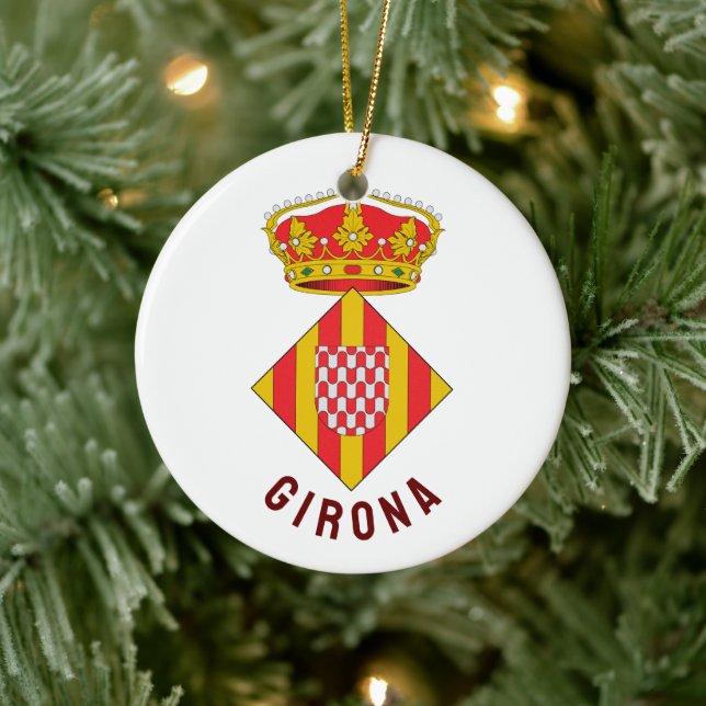Coat of Arms of Girona Ceramic Ornament (Tree)