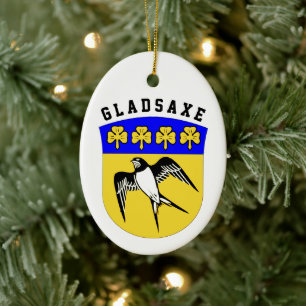 Coat of Arms of Gladsaxe, Denmark Ceramic Ornament