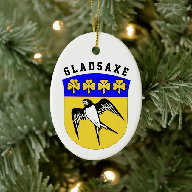 Coat of Arms of Gladsaxe, Denmark Ceramic Ornament (Tree)