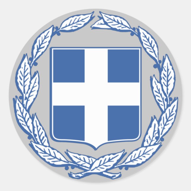 Coat of arms of Greece Classic Round Sticker (Front)