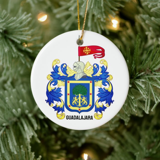 Coat of Arms of Guadalajara, Mexico Ceramic Orname Ornament (Tree)