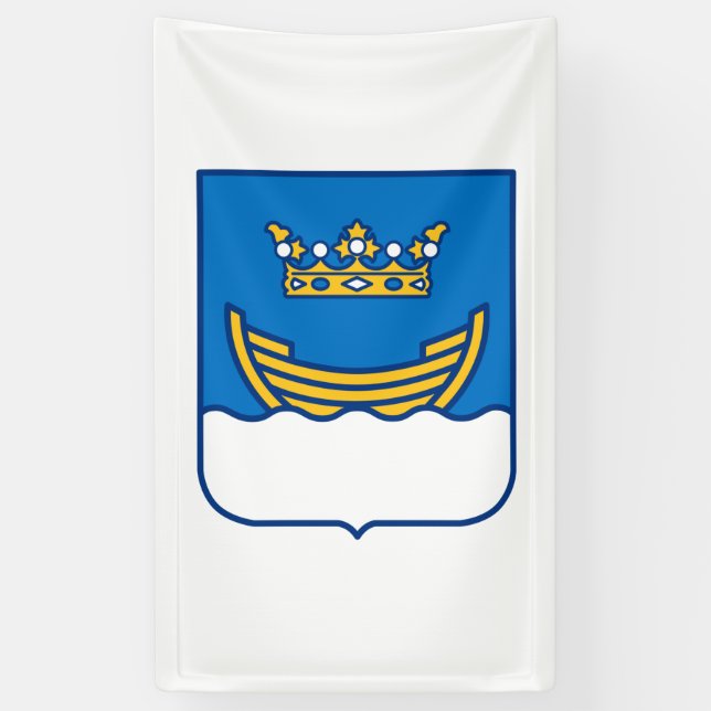 Coat of Arms of Helsinki (Finland) Banner (Vertical)