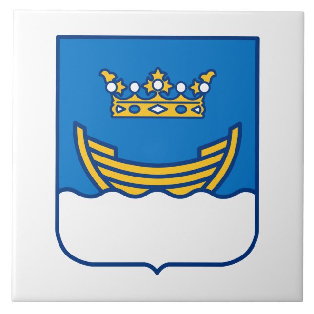 Coat of Arms of Helsinki (Finland) Ceramic Tile (Front)