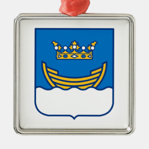 Coat of Arms of Helsinki (Finland) Metal Ornament