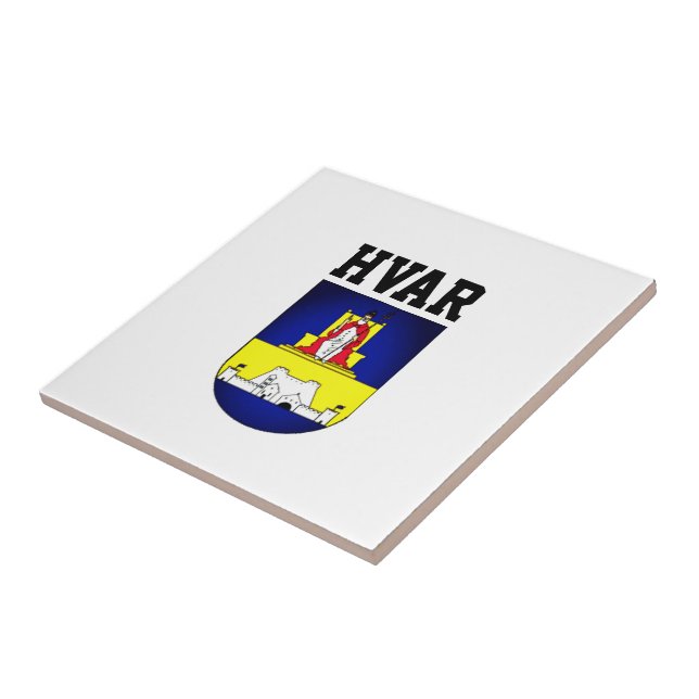 Coat of arms of Hvar - Croatia Ceramic Tile (Side)