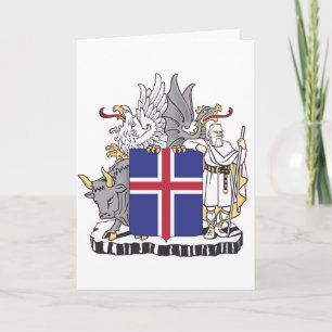 Coat of Arms of Iceland Mythical Guardians Art Card
