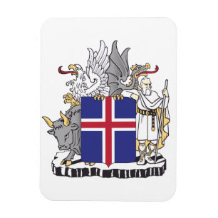Coat of Arms of Iceland Mythical Guardians Art Magnet