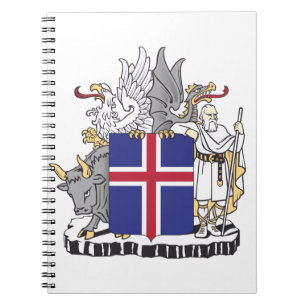 Coat of Arms of Iceland Mythical Guardians Art Notebook