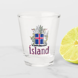 Coat of Arms of Iceland Shot Glass