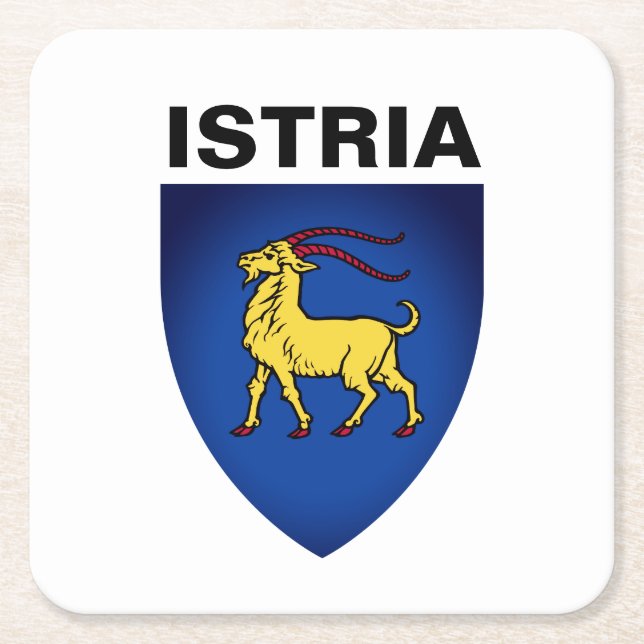 Coat of Arms of Istria Square Paper Coaster (Front)