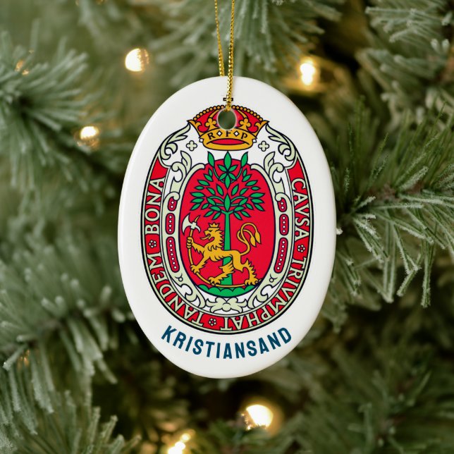 Coat of Arms of Kristiansand, NORWAY Ceramic Ornament (Tree)