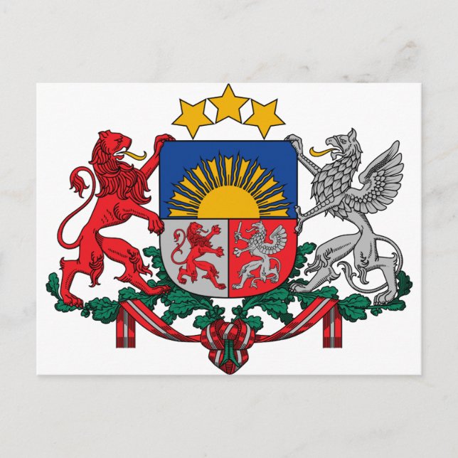 Coat of arms of Latvia - Latvijas ģerbonis Postcard (Front)