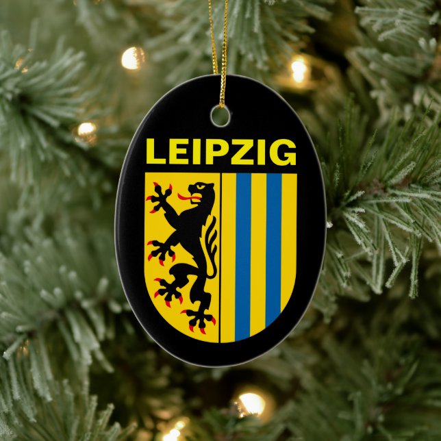 Coat of Arms of Leipzig, Germany Ceramic Ornament (Tree)