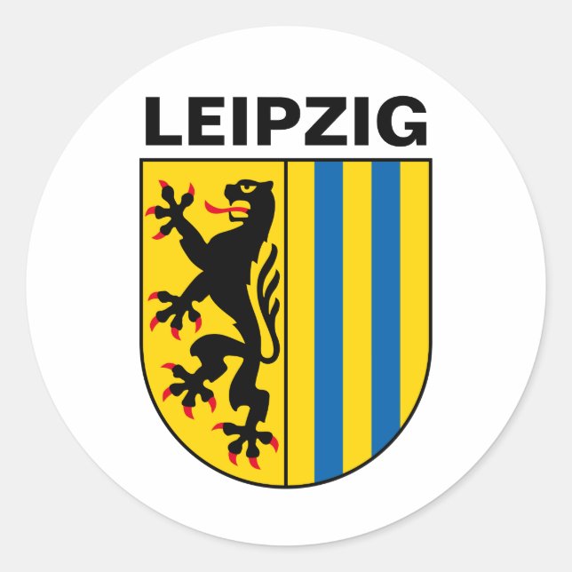 Coat of Arms of Leipzig, Germany Classic Round Sticker (Front)