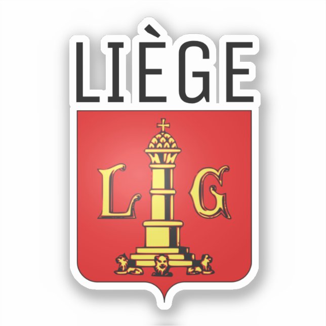 Coat of Arms of Liège, Belgium Square Sticker (Front)