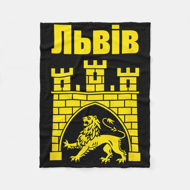 Coat Of Arms Of Lviv Ukraine Souvenir Lvivian Ukra Fleece Blanket (Front)
