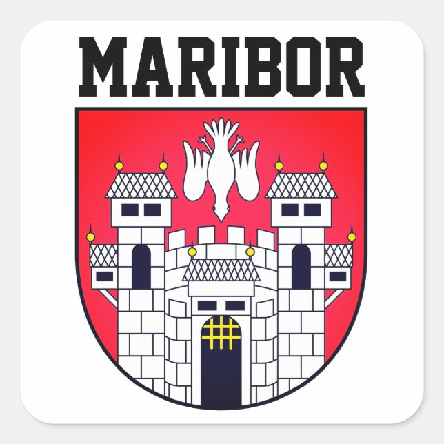 Coat of arms of Maribor - SLOVENIA Square Sticker (Front)