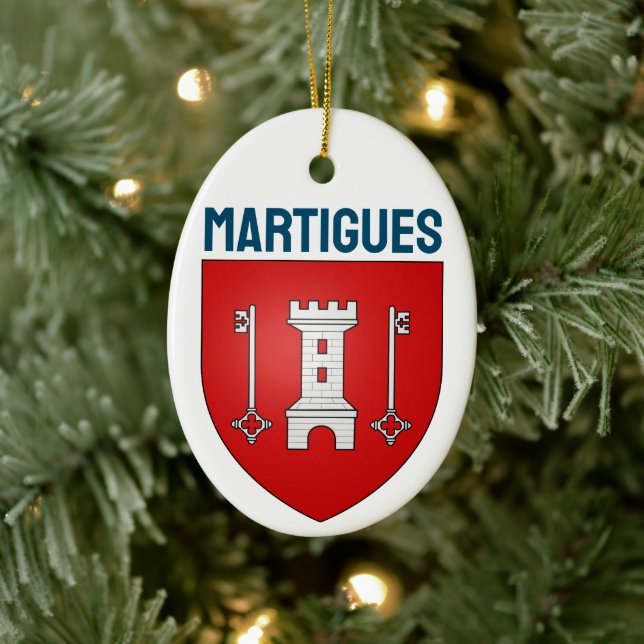 Coat of Arms of Martigues, France Ceramic Ornament (Tree)