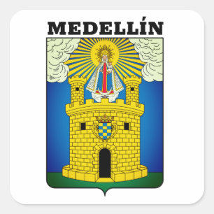 Coat of Arms of Medellín, Colombia Square Sticker