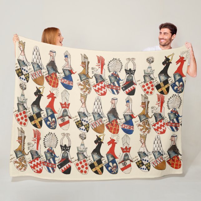COAT OF ARMS OF MEDIEVAL TOURNAMENT PARTECIPANTS FLEECE BLANKET (In Situ)