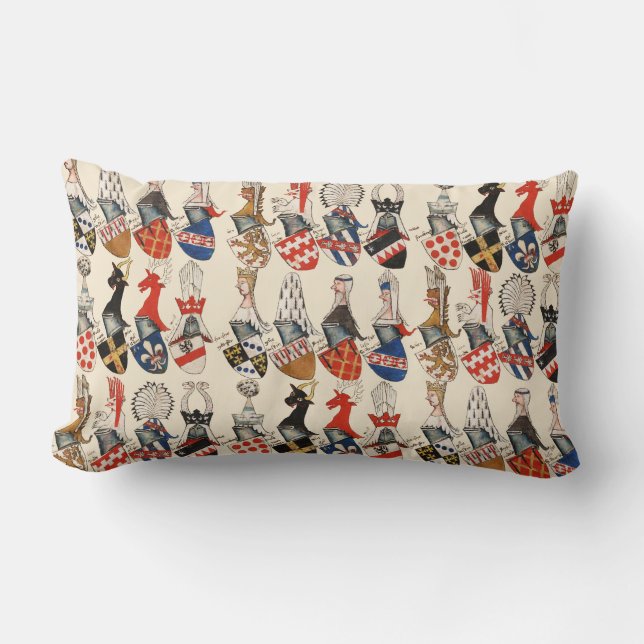 COAT OF ARMS OF MEDIEVAL TOURNAMENT PARTECIPANTS LUMBAR CUSHION (Front)