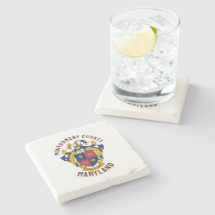 Coat of Arms of Montgomery County, Maryland Stone Coaster