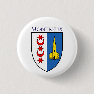Coat of arms of Montreux, Switzerland 3 Cm Round Badge