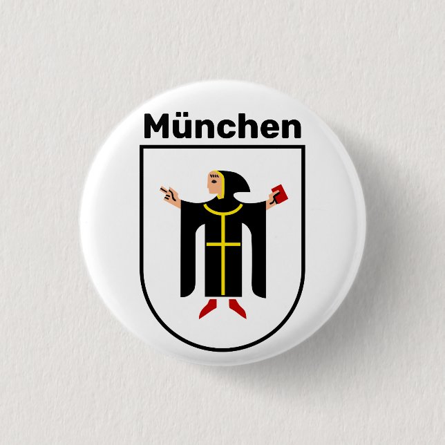 Coat of Arms of Munich 3 Cm Round Badge (Front)