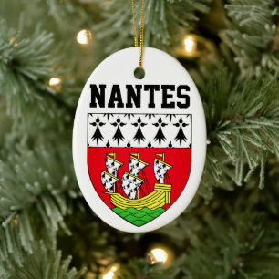 Coat of Arms of Nantes, France Ceramic Ornament