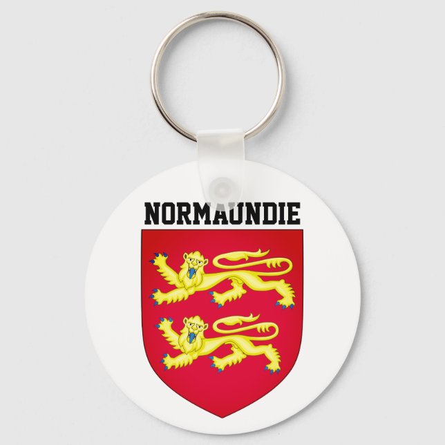 Coat of Arms of Normandy - FRANCE Key Ring (Front)