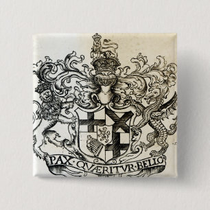 Coat of arms of Oliver Cromwell 15 Cm Square Badge