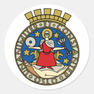 Coat of Arms of Oslo, Norway Classic Round Sticker
