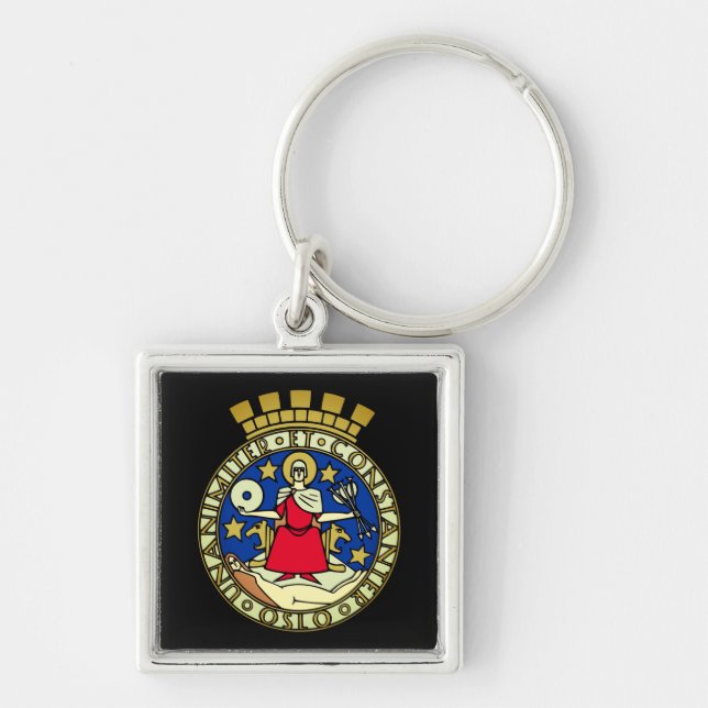 Coat of Arms of Oslo, Norway Key Ring (Front)