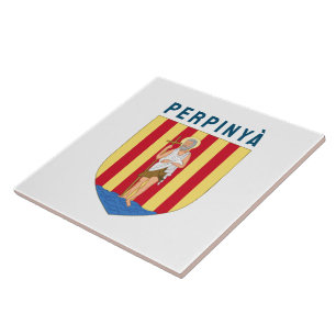 Coat of Arms of Perpignan, FRANCE Ceramic Tile