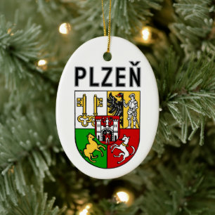 Coat of Arms of Plzeň, Czech Republic Ceramic Ornament