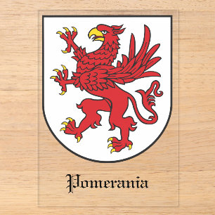Coat of Arms of Pomerania Majestic Griffin Art Acrylic Invitations