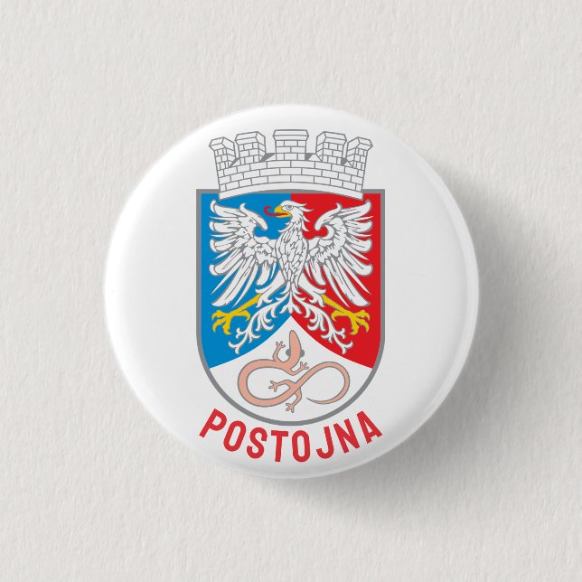 Coat of Arms of Postojna, Slovenia 3 Cm Round Badge (Front)
