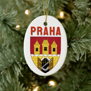 Coat of arms of Prague, Czech Republic Ceramic Ornament