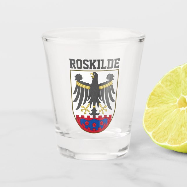 Coat of arms of Roskilde, Denmark Shot Glass (Front)