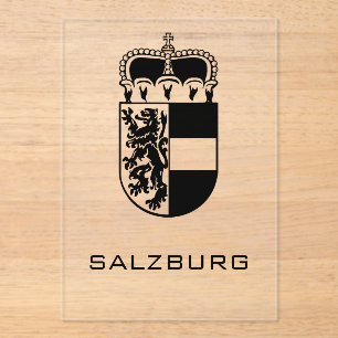 Coat of Arms of Salzburg Monochrome Fine Art Acrylic Invitations
